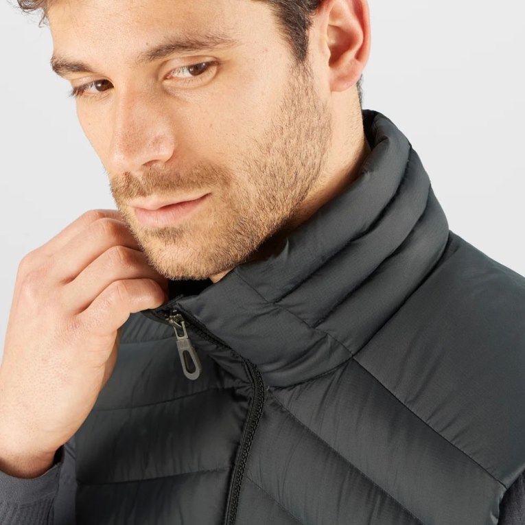 Pánské Zateplené Vesty Salomon Essential Xwarm Down Černé | CZ 31HZVPD